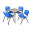 Kee Kee Square Table & Chair Set, Wood, Metal, Plastic Top, Maple TB3030PLBPCM47BE - alternate 1